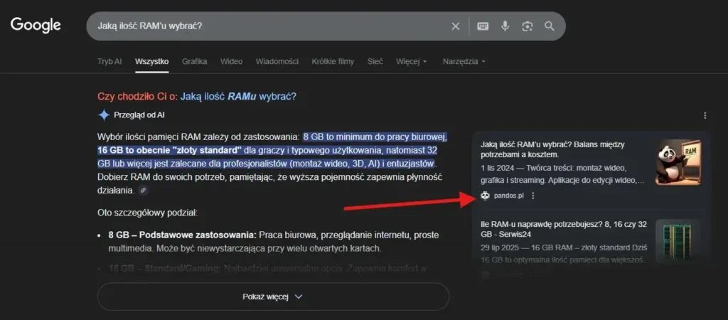 AI Overview Google w 10 dni od publikacji